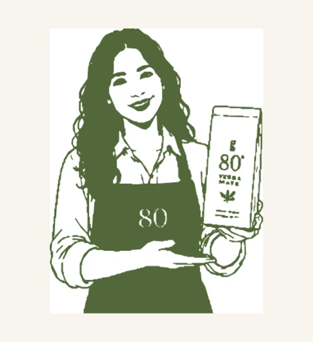 La Ceballier con la yerba 80 Grados